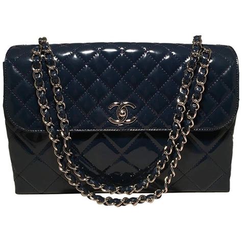 chanel navy patent leather jumbo single flap|Chanel flap.